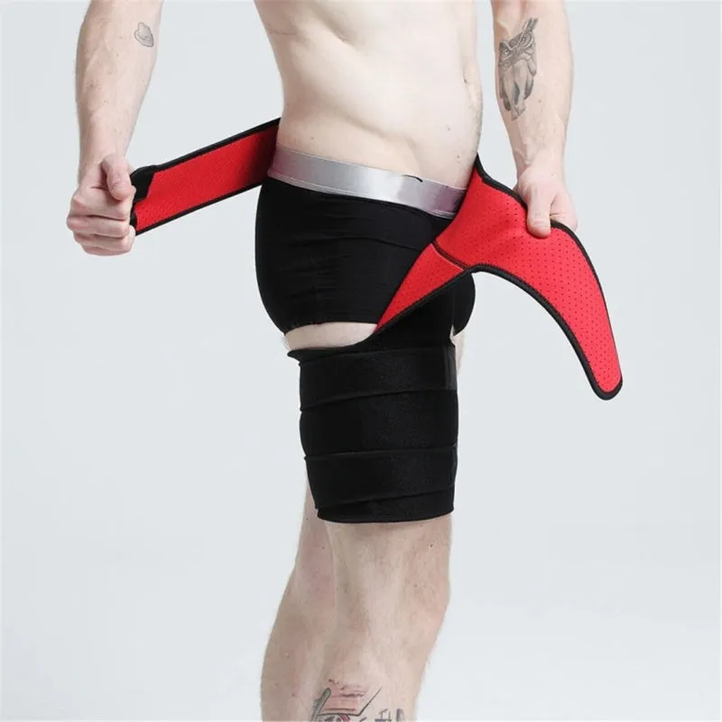 Supportive hip brace for reduction of sciatic nerve pressure