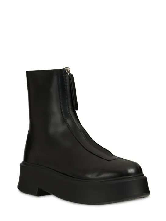 The Row   50mm Zipped leather ankle boots 