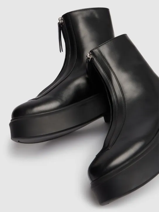 The Row   50mm Zipped leather ankle boots 