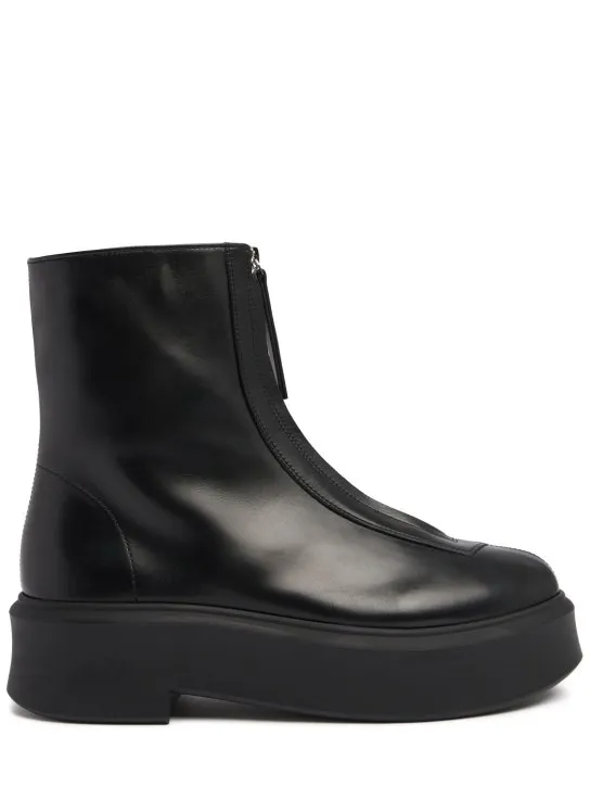 The Row   50mm Zipped leather ankle boots 