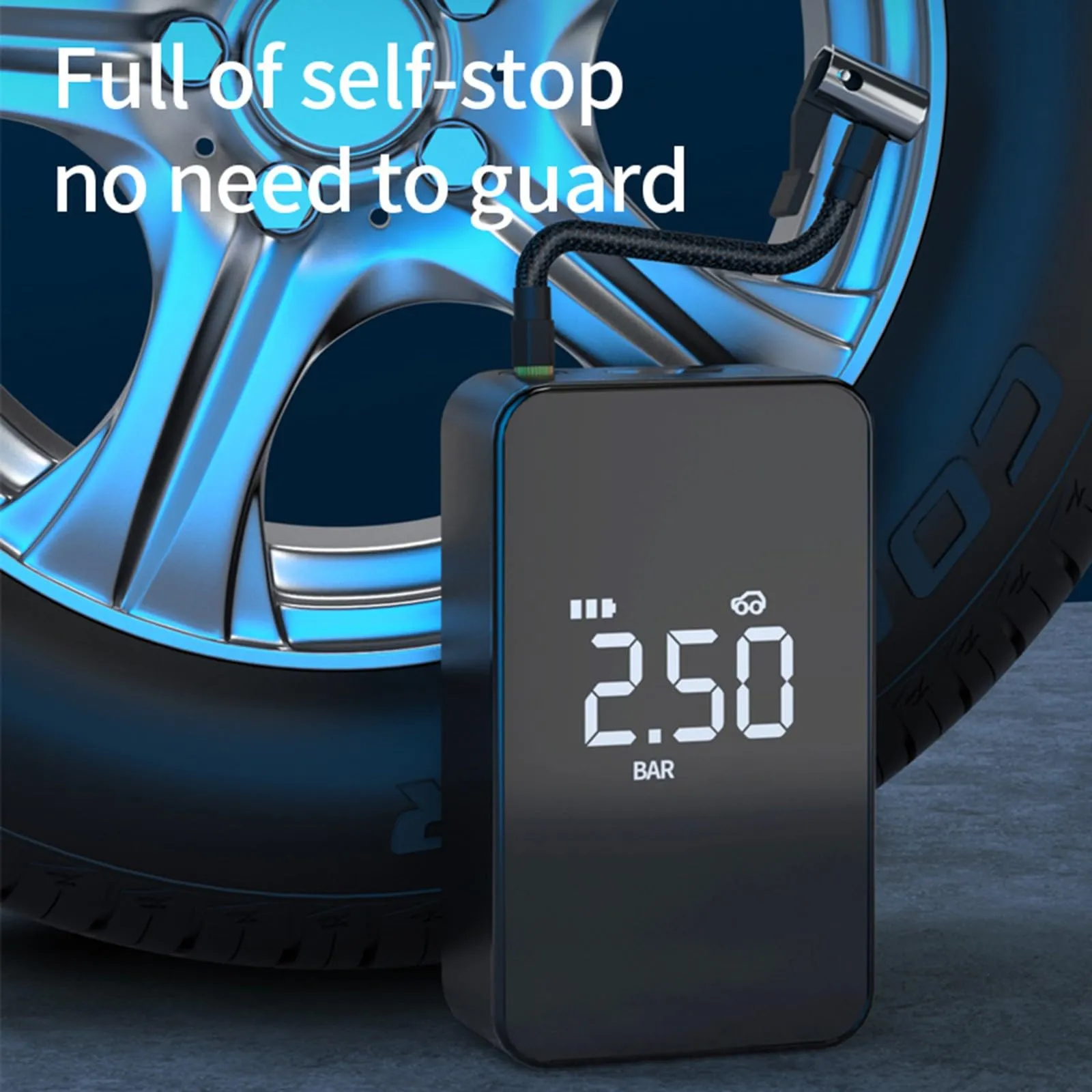 Tire Inflator 𝐴𝑖𝑟 Compressor, 150pis Portable Handheld 𝐴𝑖𝑟 Pump with Digital Display, LED Lighting Automatic High Pressure Detection of Car Tires My Orders Placed My Account Prime Big Deal