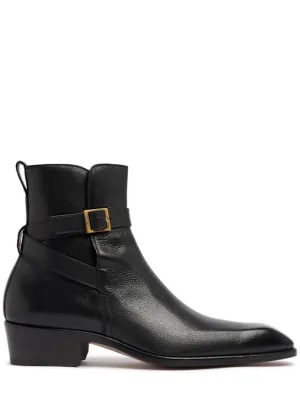 Tom Ford   Kenneth grained leather buckle boots 