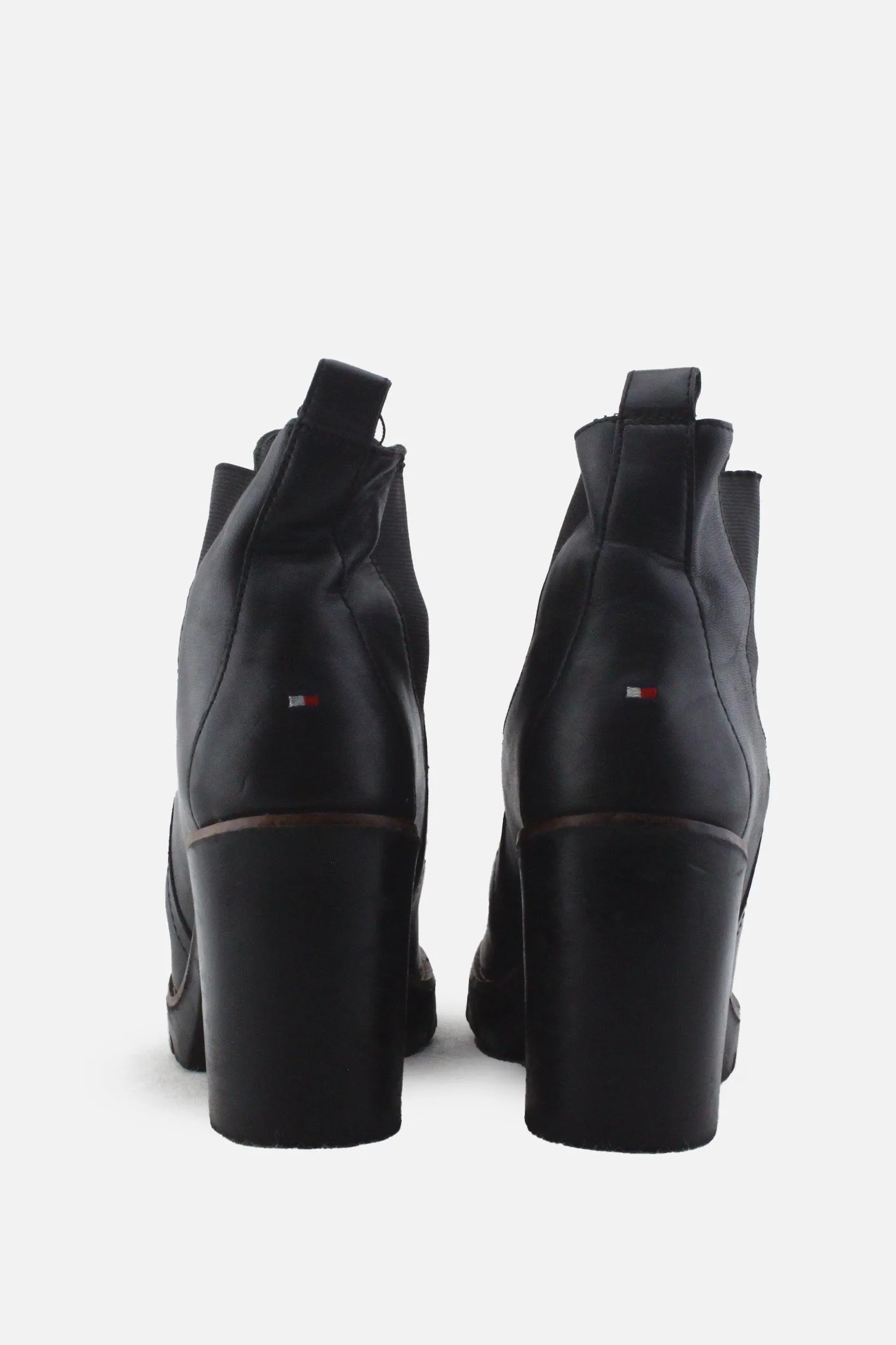 Tommy Hilfiger Stretchable Block Ankle Boots | 100% Authentic Leather