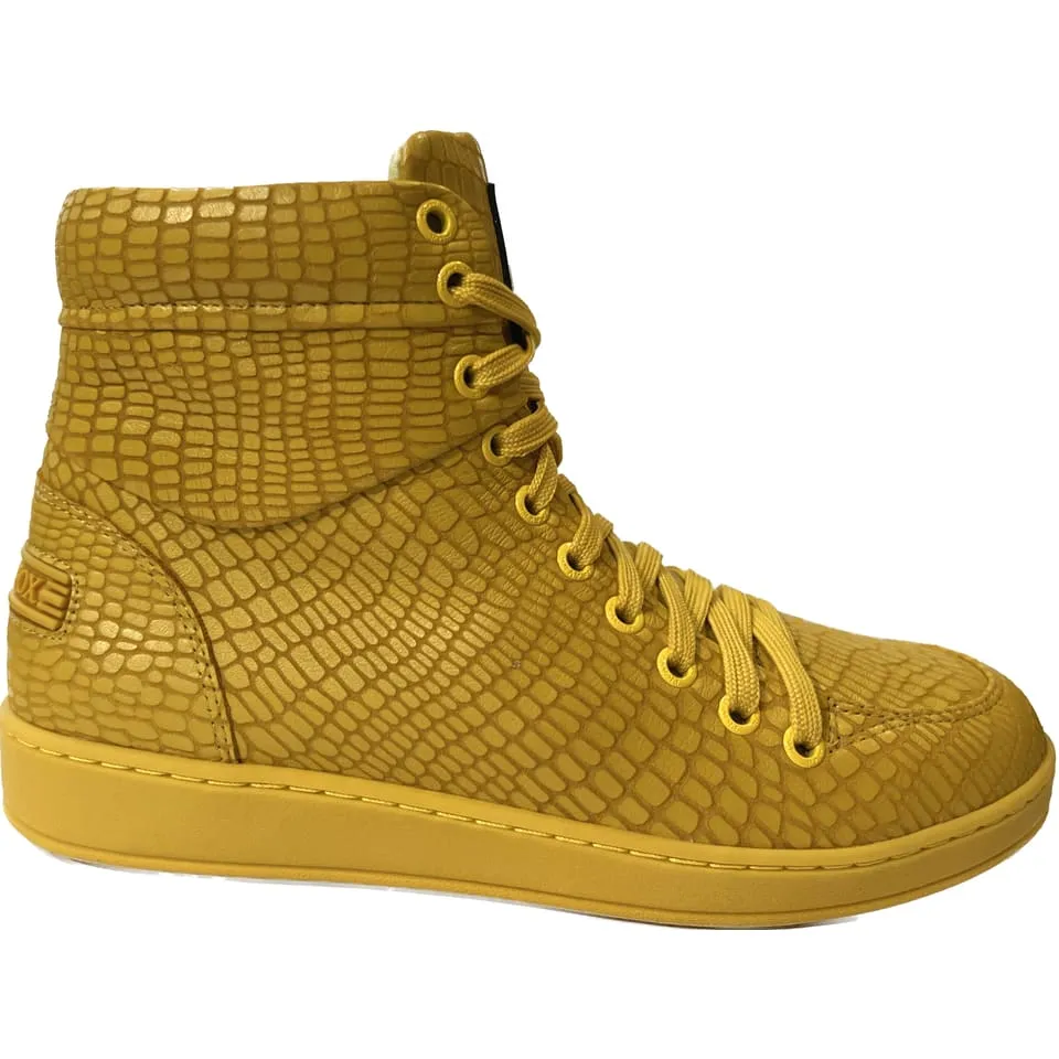 Travel Fox 900 Series Men's Yellow Snake Print Leather High Top Sneakers 916101-039