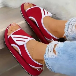 Velcro Flat Sandals Women's Plus Size New
