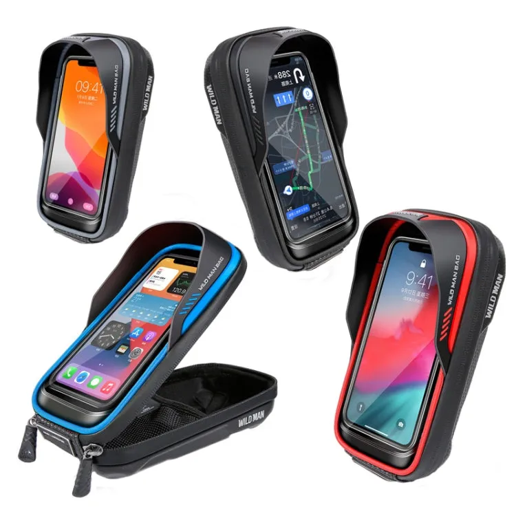 WILD MAN ES16 0.5L EVA Hard Shell Waterproof Touch Screen Bicycle Handlebar Bag(Blue)