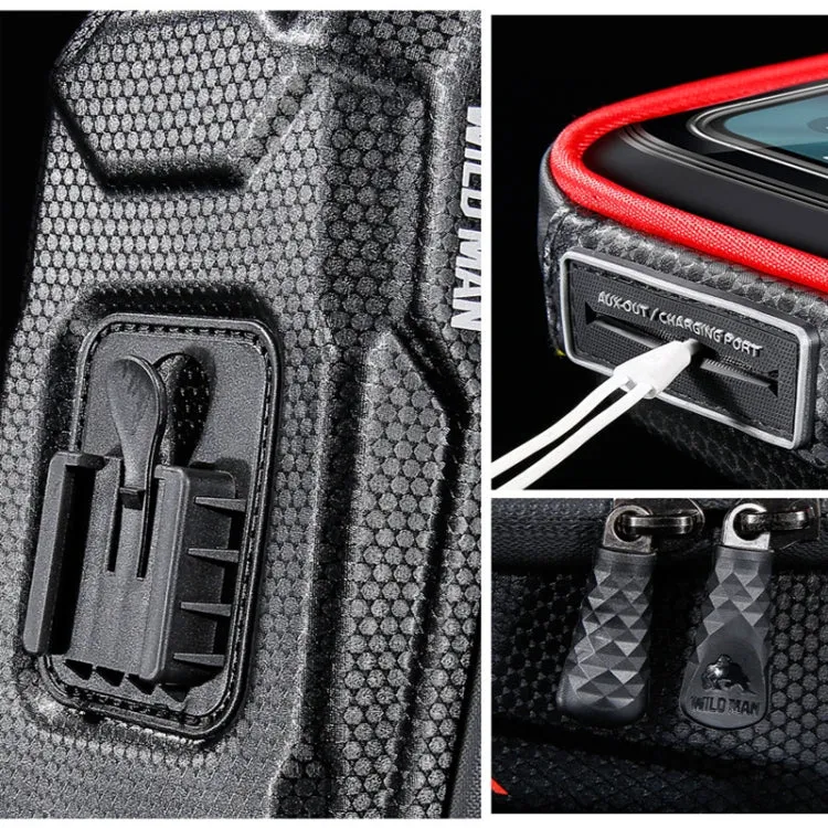WILD MAN ES16 0.5L EVA Hard Shell Waterproof Touch Screen Bicycle Handlebar Bag(Blue)