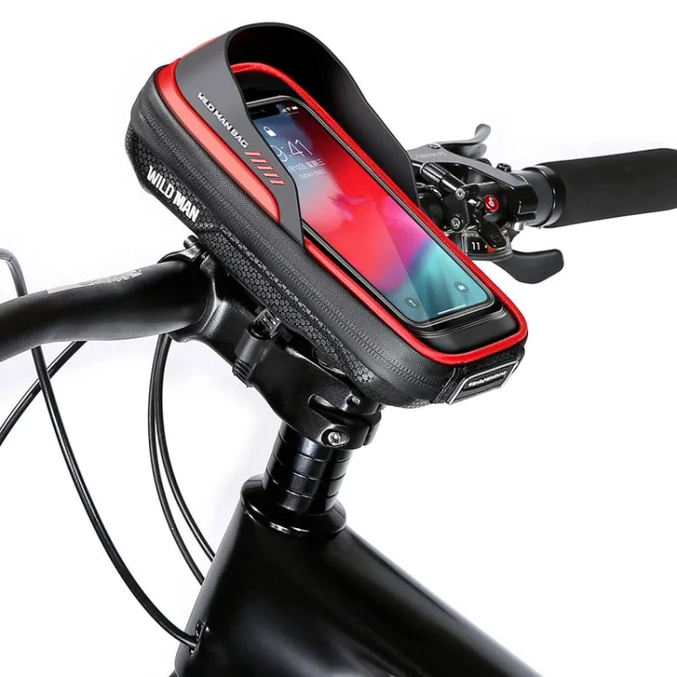 WILD MAN ES16 0.5L EVA Hard Shell Waterproof Touch Screen Bicycle Handlebar Bag(Blue)