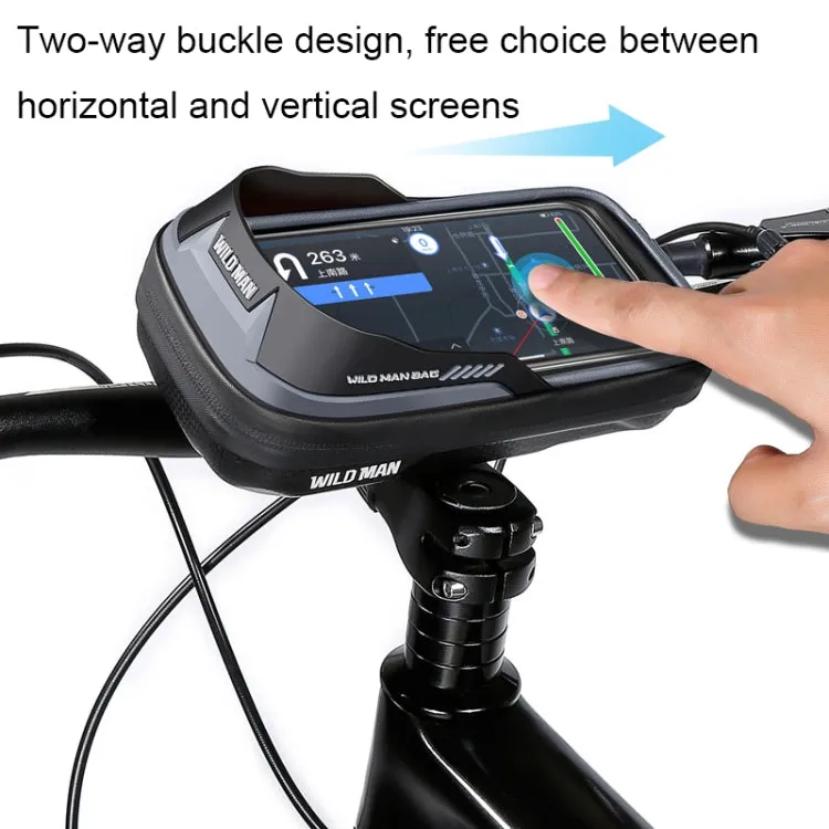 WILD MAN ES16 0.5L EVA Hard Shell Waterproof Touch Screen Bicycle Handlebar Bag(Grey)