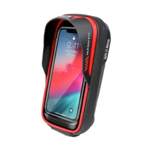 WILD MAN ES16 0.5L EVA Hard Shell Waterproof Touch Screen Bicycle Handlebar Bag(Red)