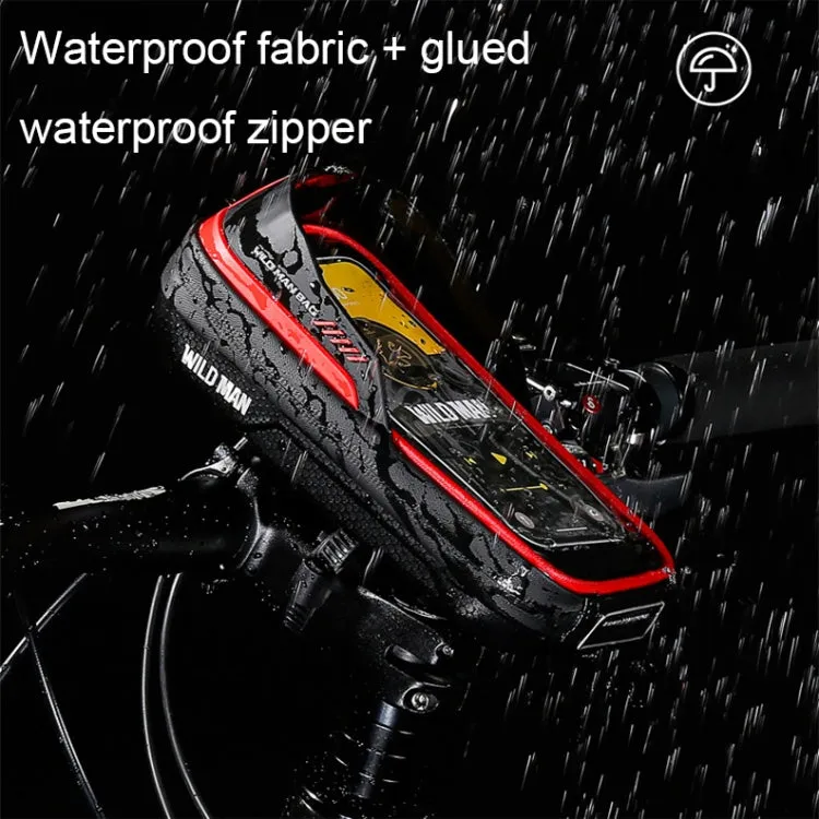 WILD MAN ES16 0.5L EVA Hard Shell Waterproof Touch Screen Bicycle Handlebar Bag(Red)