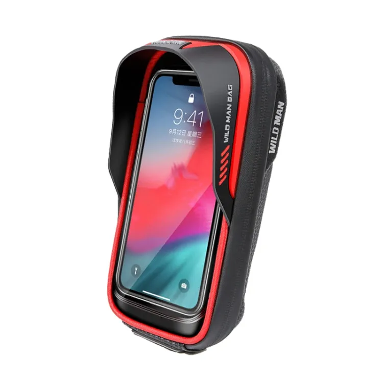 WILD MAN ES16 0.5L EVA Hard Shell Waterproof Touch Screen Bicycle Handlebar Bag(Red)