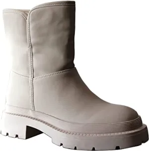 Women Faux Fur Winter Warm Ankle Boots Beige Style BG-908