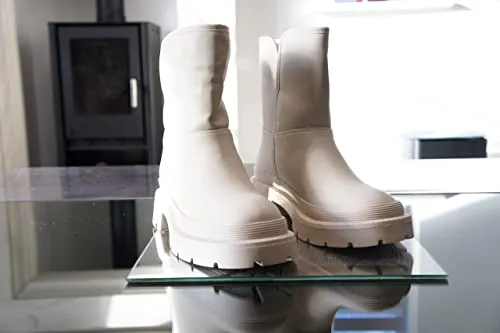 Women Faux Fur Winter Warm Ankle Boots Beige Style BG-908