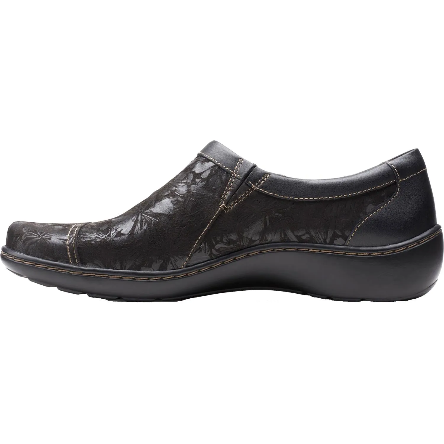 Women's Clarks Cora Giny Black Textile/Leather