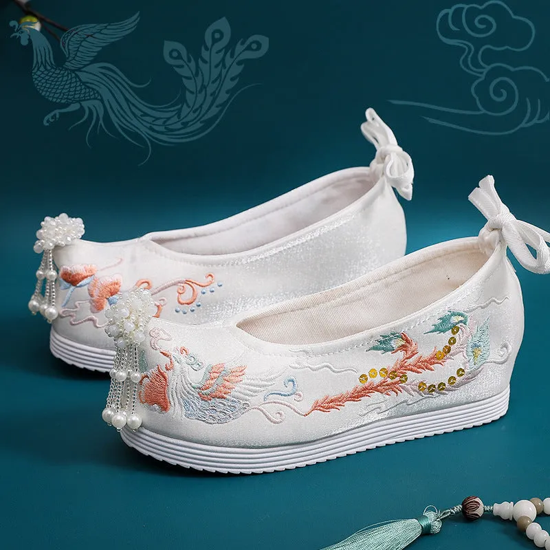 Women's For Han Chinese Clothing Style Costume Height Increasing Canvas Shoes