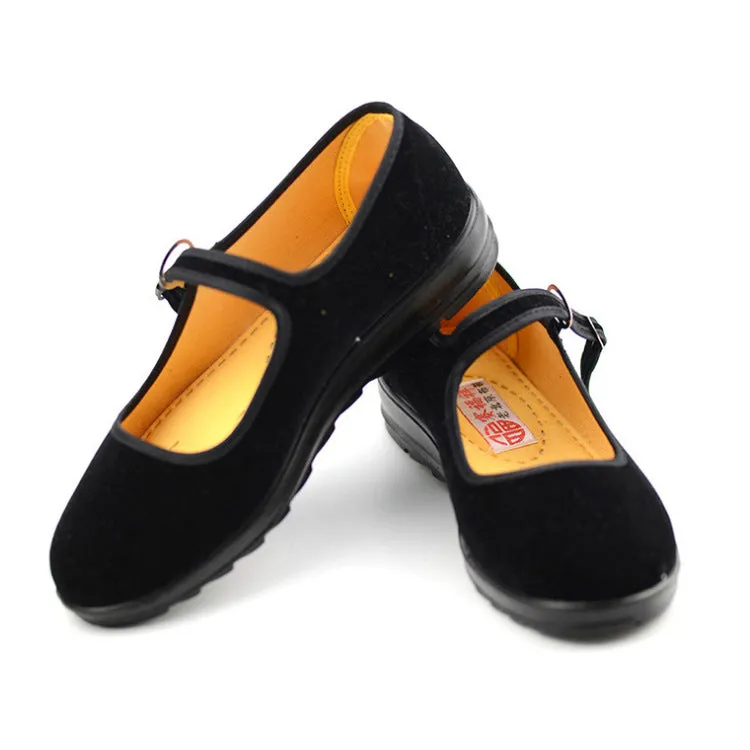 Women's Old Cloth Black Area Hotel Canvas Shoes