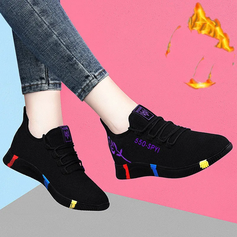 women's sports shoes Plush cotton