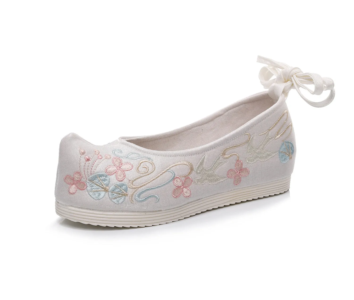 Women's The Han Clothing Ancient Style Embroidered Chinese Bow Canvas Shoes