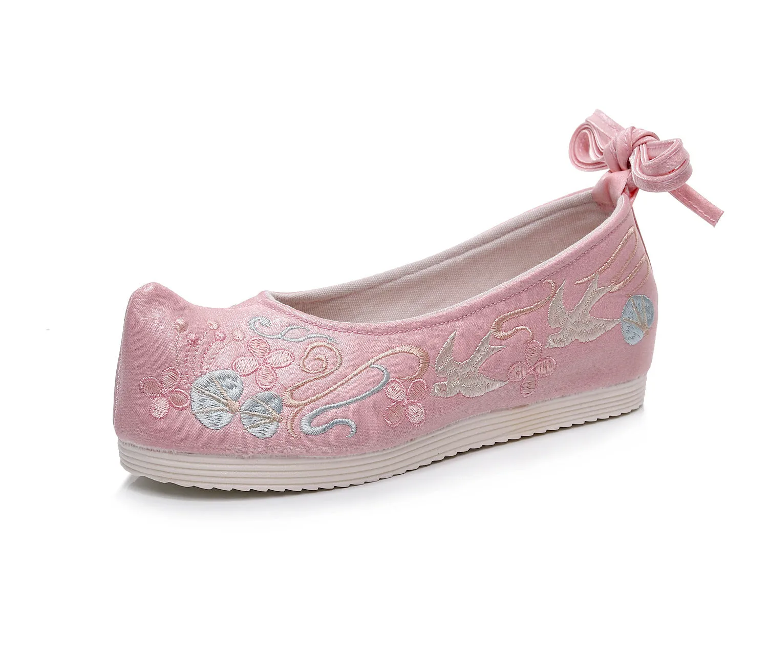 Women's The Han Clothing Ancient Style Embroidered Chinese Bow Canvas Shoes