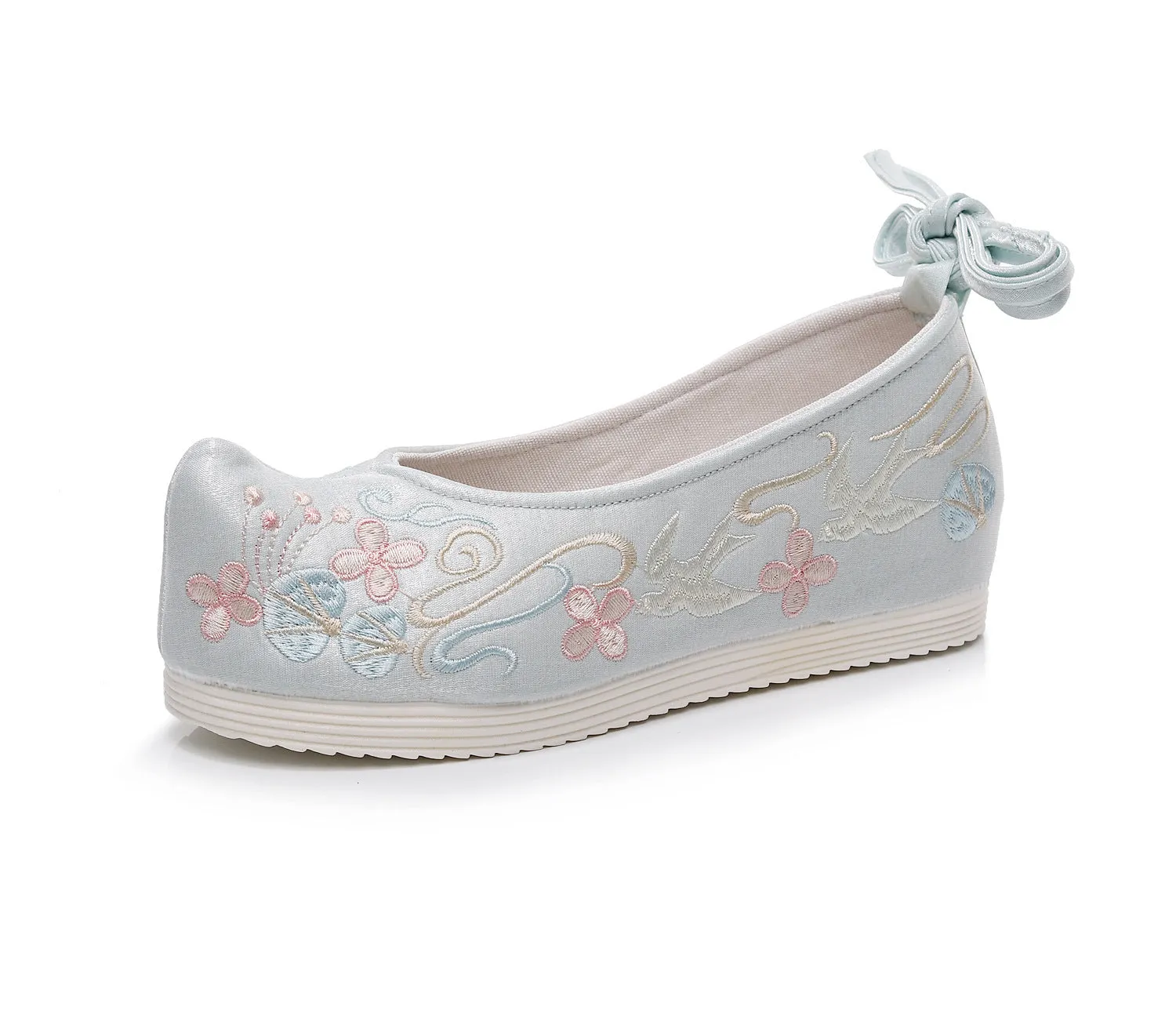 Women's The Han Clothing Ancient Style Embroidered Chinese Bow Canvas Shoes