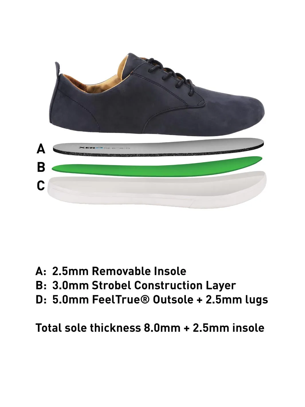 Xero GLENN Leather Minimal Shoe - Mens - Black/White