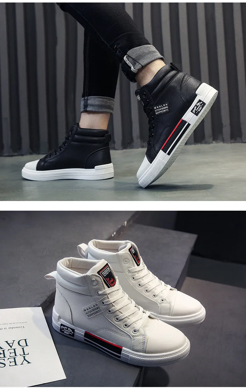 xiangtuibao  High Top Shoes Men Fashion Breathable Casual Shoes Daily White Shoes Classic Wear Resitant gym shoes Men Hip Hop Sneakers