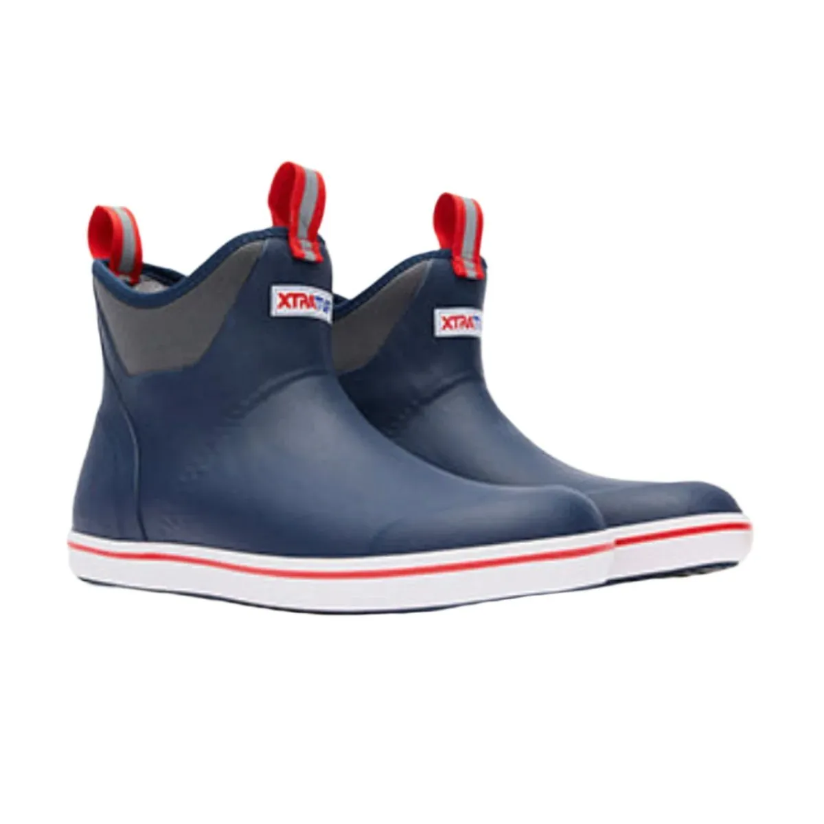 Xtratuf Ankle Deck Men's 6" Boots 22733 In Navy Red
