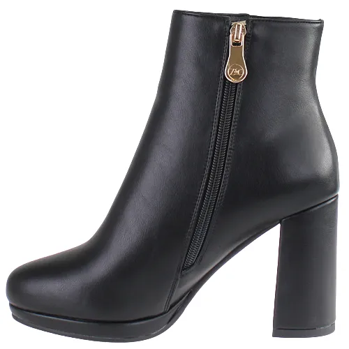 Zanni Block Heeled Platform ankle Boots - Balyana - Black