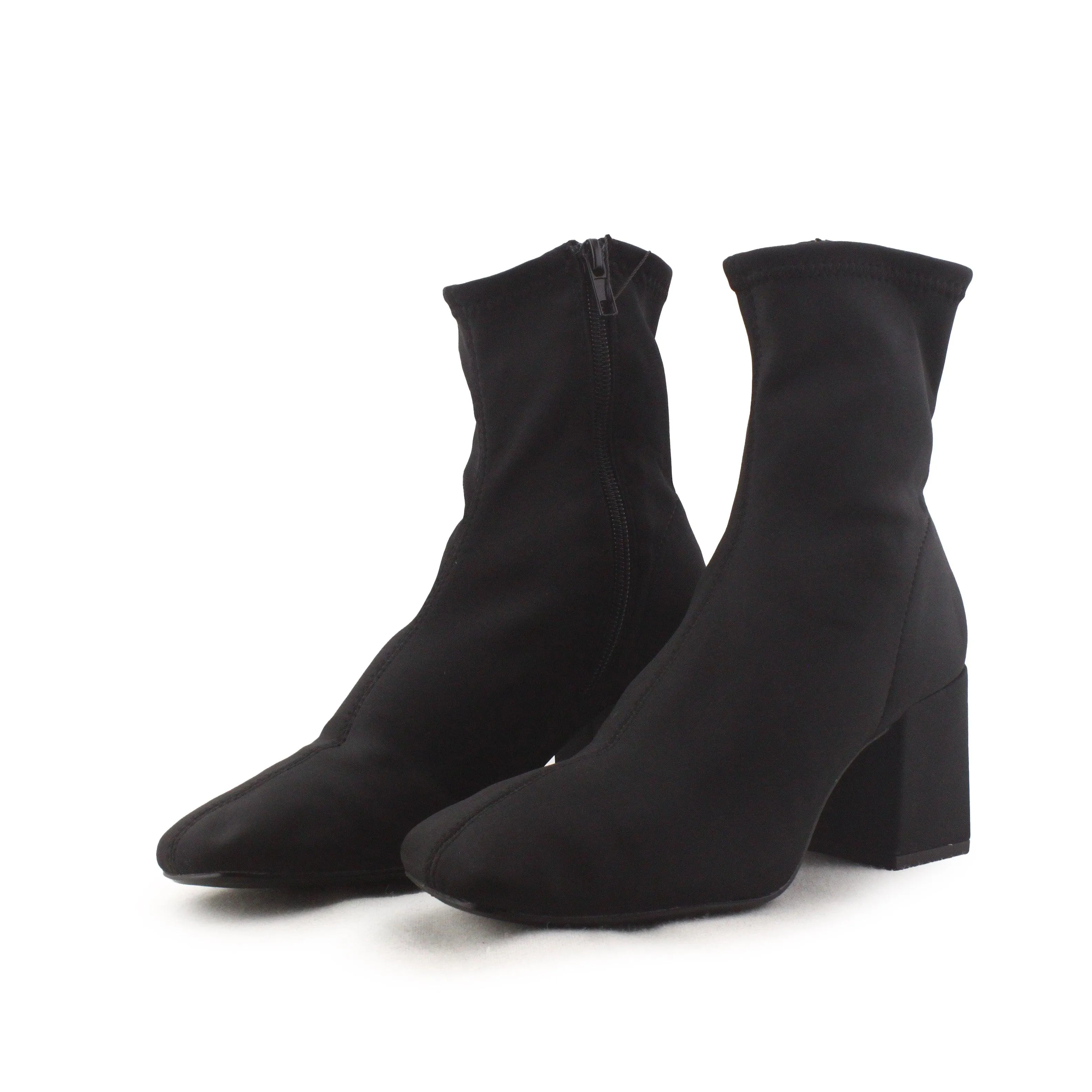 Zara Zipper Block Heels Sock Boots